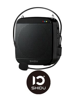 Shidu Black Portable Voice Amplifier MP3 Player, Headset+Cords in Original Box